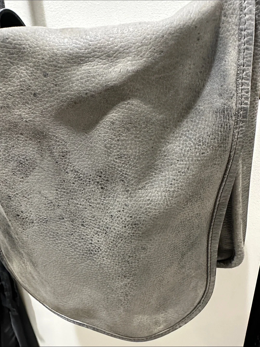 Gray Suede Men's Crossbody Messenger Bag